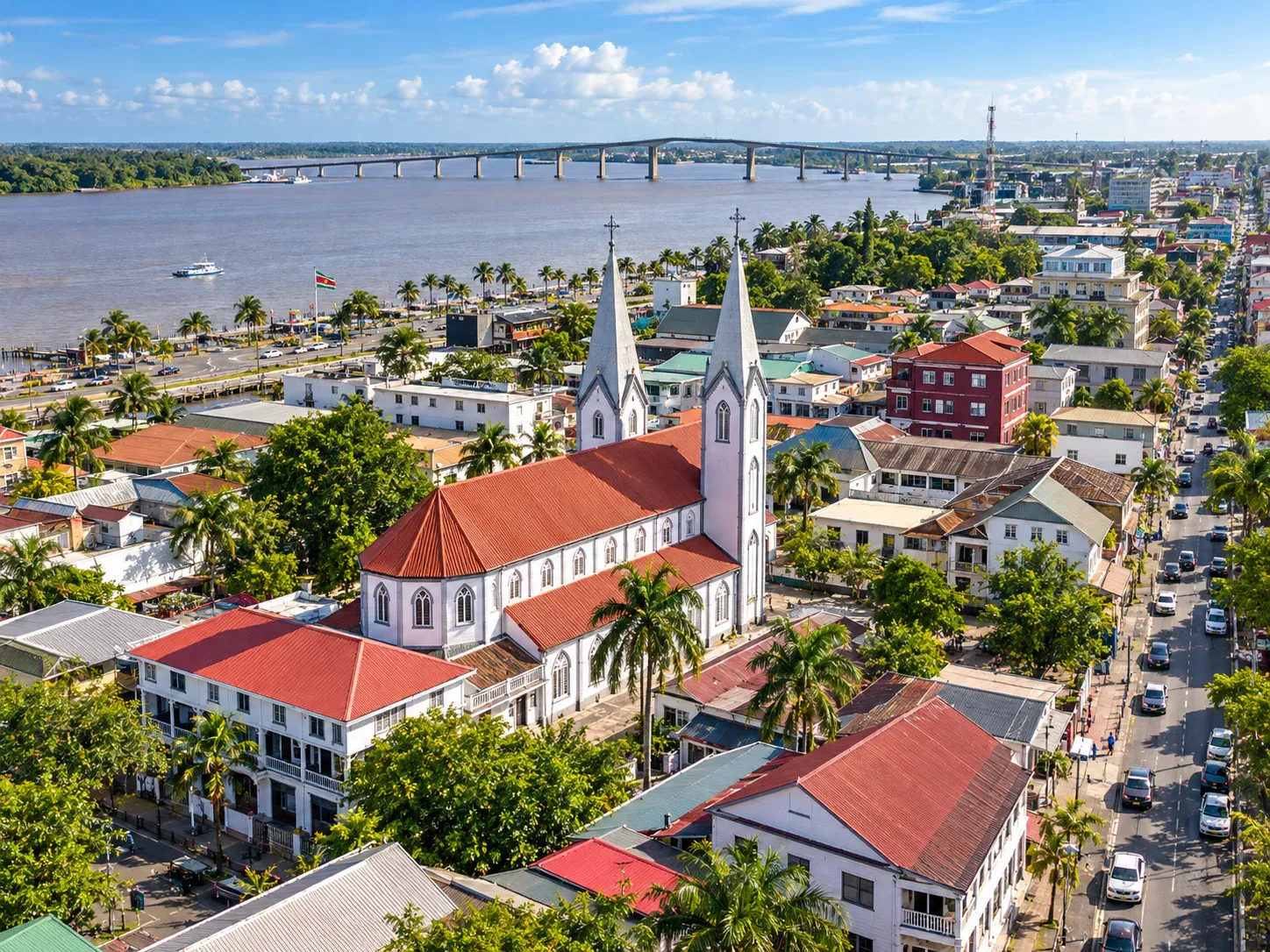 Paramaribo riverfront in Suriname
