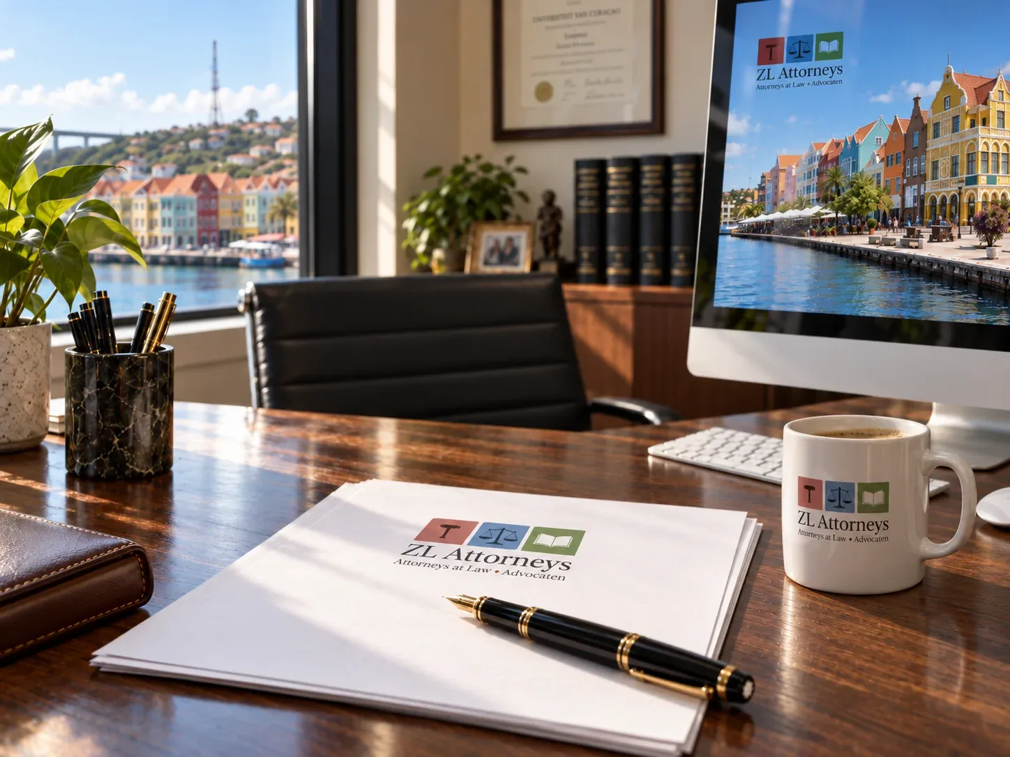 Legal office workspace in Curaçao